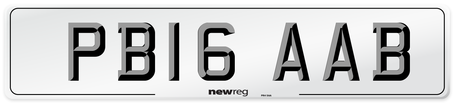 PB16 AAB Number Plate from New Reg